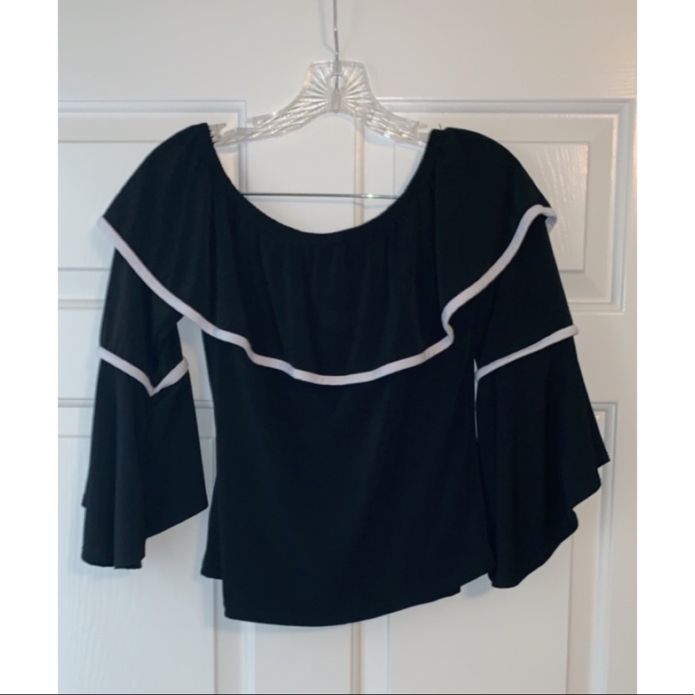 Black off the shoulder top